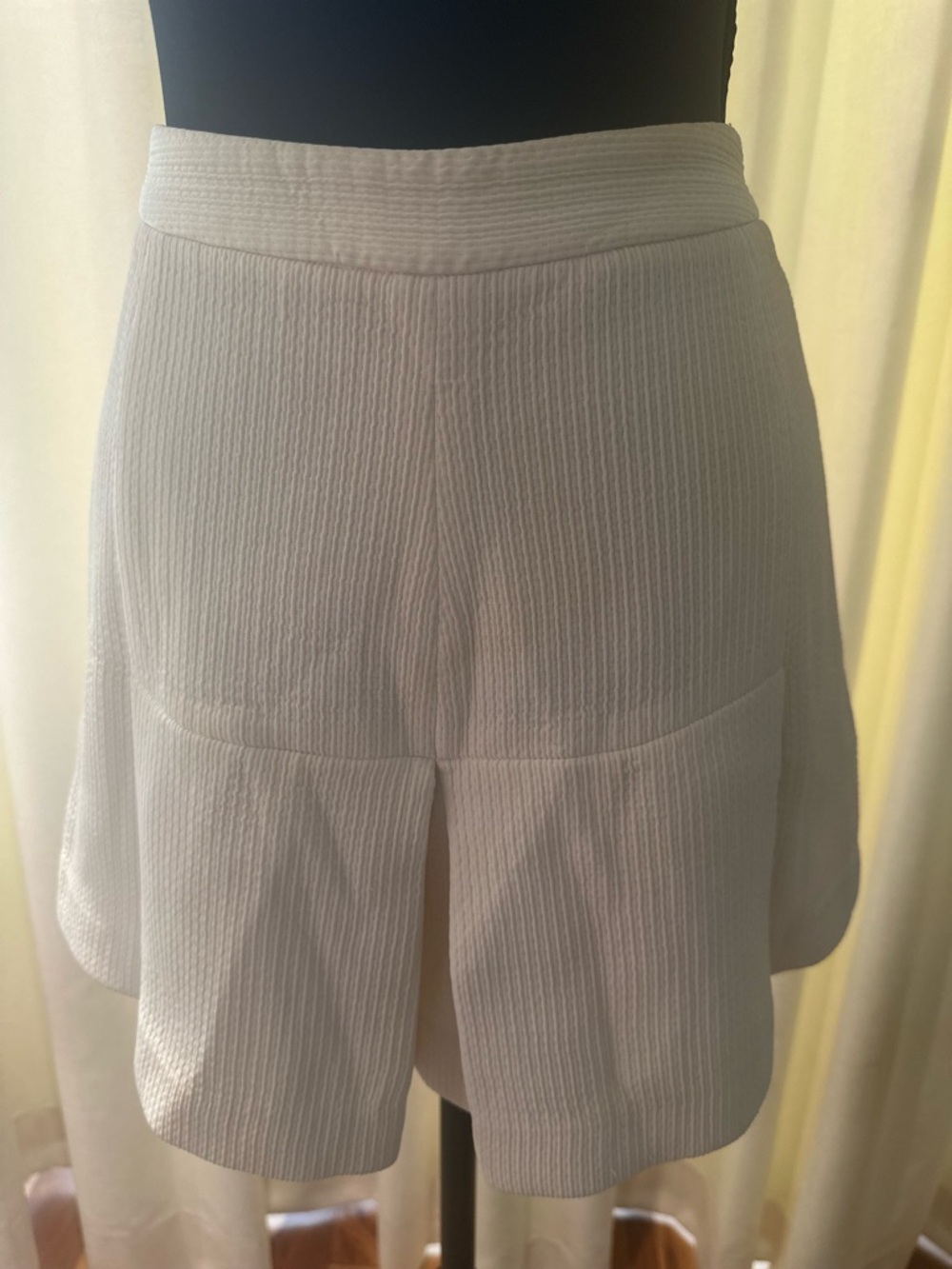 Tibi White Textured Women’s Shorts Skort